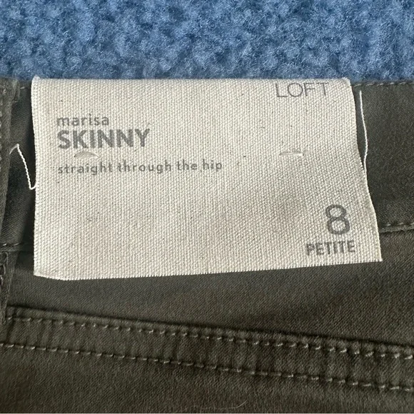 Loft Petites NWT Olive Green Marisa Skinnny Pants with Zippers Size 8P - Picture 4 of 11